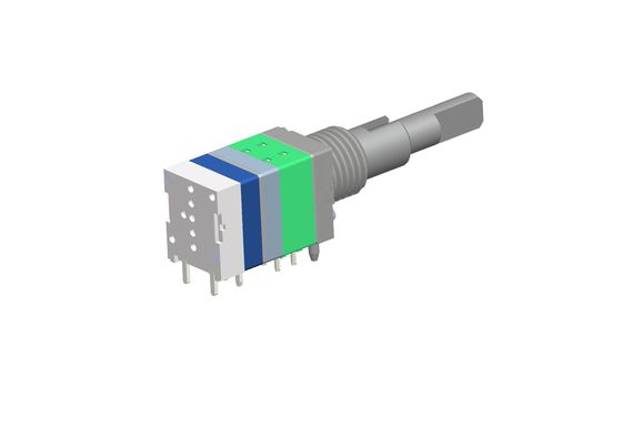 Metal Dual Shaft Rotary Encoder Incremental With 0.5mm Push Switch