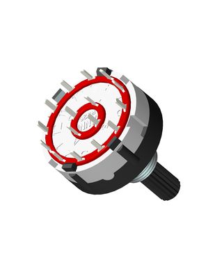 RS266 26mm Electronic Rotary Switch 2P4T Band For Channel Control