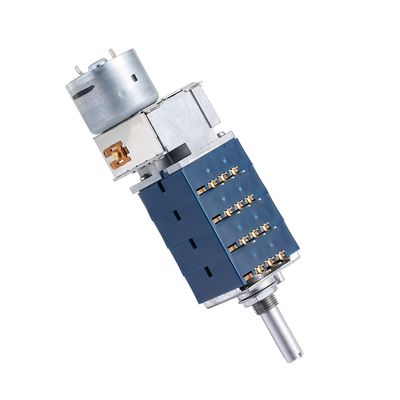 Motorized RK27LOG Stereo Potentiometer Four Gang Smooth Cylindrical Shaft For Audio