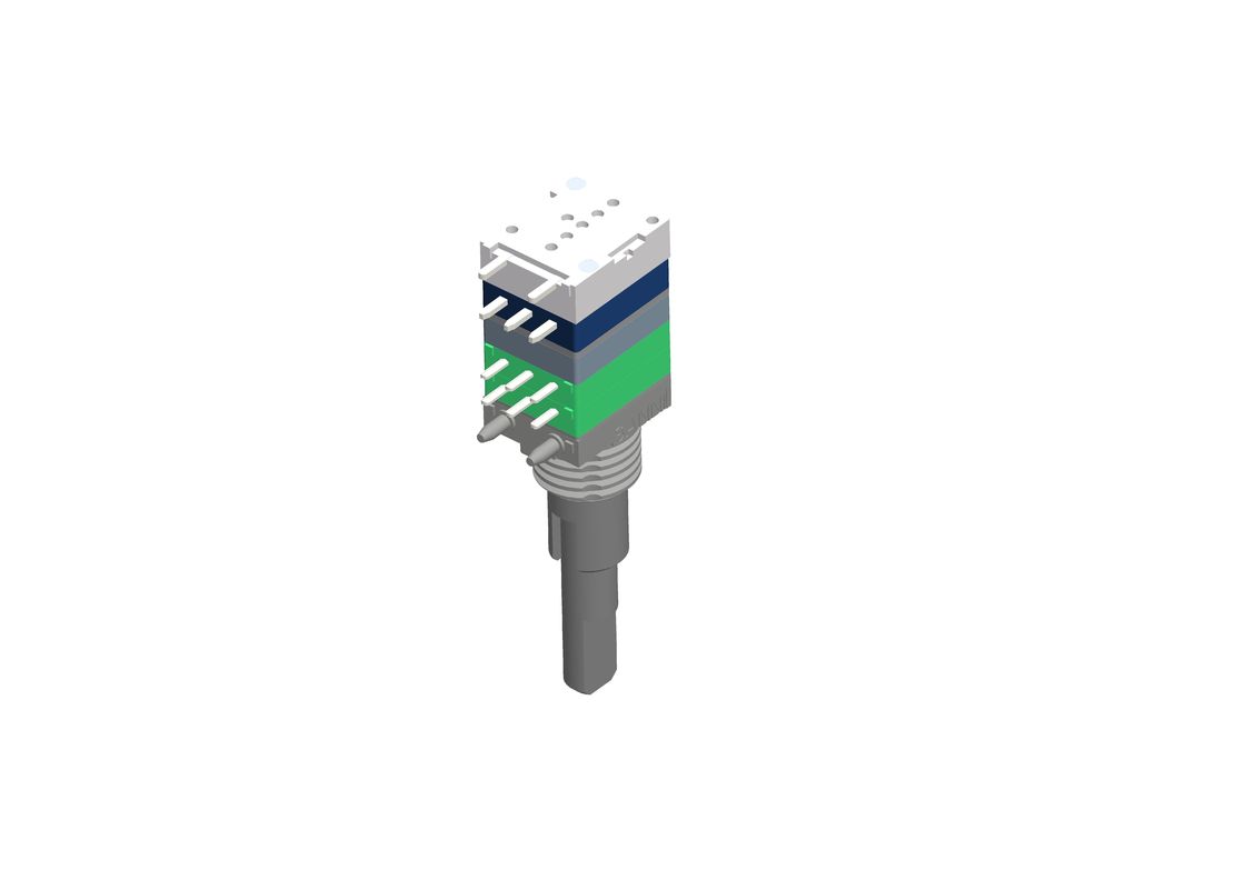 Metal Dual Shaft Rotary Encoder Incremental With 0.5mm Push Switch